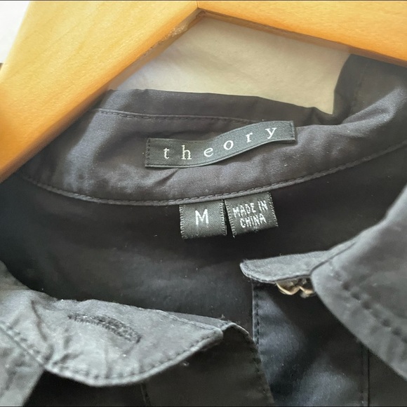 Theory Farah Shirt Dress in Black, Size M - Picture 4 of 5